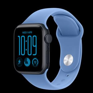 Apple Watch SE 3 40 мм, GPS + Cellular, алюминий, Midnight, ремешок Wildflower Blue Sport Band