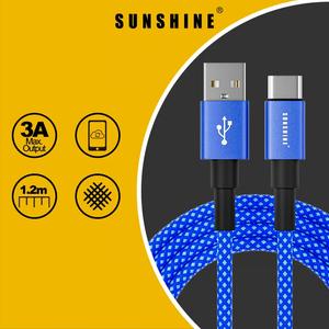 SunShine кабель для зарядки 3A USB-кабель (USB-A - USB-C) 1,2 м - синий