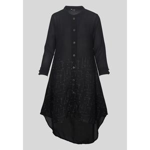 Туника Le Reve Black с асимметричным подолом в стиле рубашки