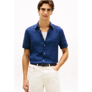 Рубашка Regular Fit из стираного льна с коротким рукавом - Tommy Mainline