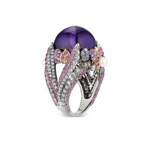 Позолоченное кольцо Amethyst Sugarloaf Berry с камнями