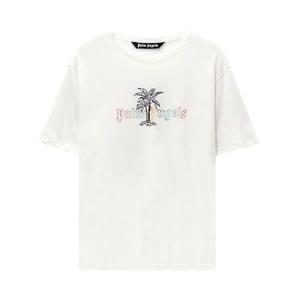 Футболки Palm Angels Linen Collar T-Shirt 'White/Black'