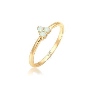Кольцо White Opal Cluster – серебро с позолотой
