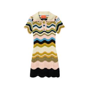 Платье мини с узором шеврон