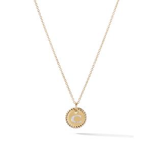 Колье C Initial Charm из желтого золота с бриллиантами