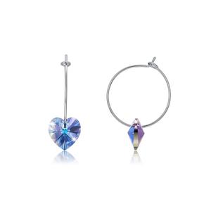 Цельное серебро 925 пробы, гламурное сердце, украшенное кристаллами SWAROVSKI®