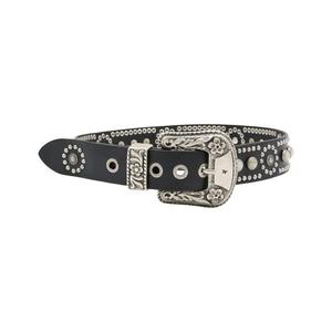 Ремни Golden Goose Lace Washed Leather Belt 'Черный'
