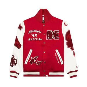Куртки-университетки BAPE Multi Motif Varsity Jacket 'Red'