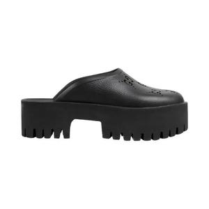 Сандалии Gucci Wmns Platform Перфорированная G Сандалия 'Чёрный'