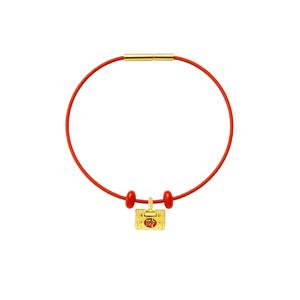 Подвеска-замок TOMEI Lucky Lock с веревкой, желтое золото 999/24K