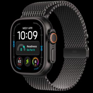 Apple Watch Ultra 4 49 мм, GPS + Cellular, титан, Black, ремешок Black Titanium Milanese Loop