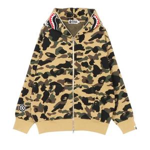 Толстовки на молнии BAPE 1st Camo Jacquard Shark Relaxed Fit Full Zip Hoodie 'Yellow'