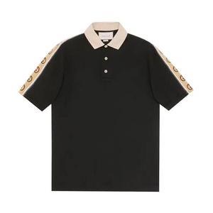 Поло Gucci Piquet Polo With Interlocking G Stripe 'Черный/Многоцветный'