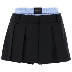 Юбки Alexander Wang Pre-Styled Pleated Skort With Zipper 'Черный/Оксфордский синий'
