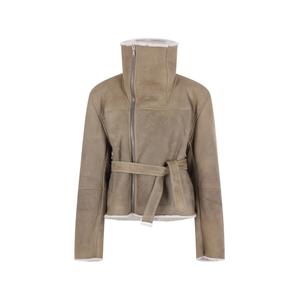 Куртка Cropped Flight из овчины с поясом