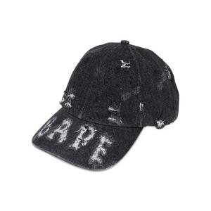 Кепка BAPE Denim Distressed Logo, черный