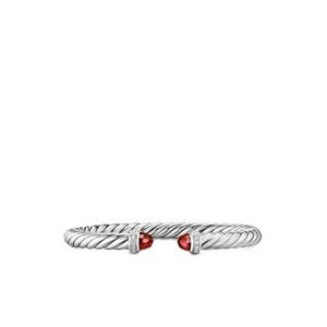 Серебряный браслет Cable Flex® с родолитом, гранатом и бриллиантами