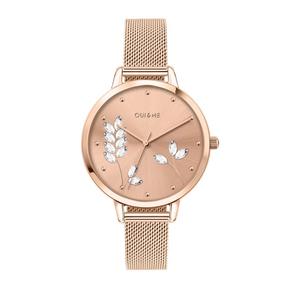 [Экологичные часы] Oui & Me Grande Fleurette кварцевые часы с розовым золотом и металлическим браслетом ME010155