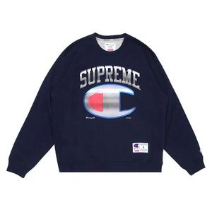 Круглые вырезы Supreme x Champion Chrome Crewneck 'Темно-синий'