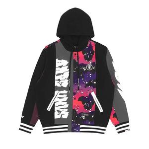 Варсити-куртки AAPE Moonface Camo Hooded Varsity Jacket 'Black'