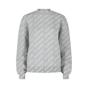 Свитера Balenciaga Allover Logo Knit Sweater 'Серо-белый'