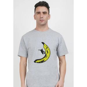 Футболка для тренировок Banana Skateboard, серая, свободного кроя, из хлопка