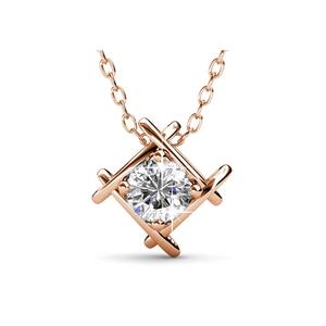 Величественное колье, украшенное кристаллами SWAROVSKI® — розовое золото/прозрачный