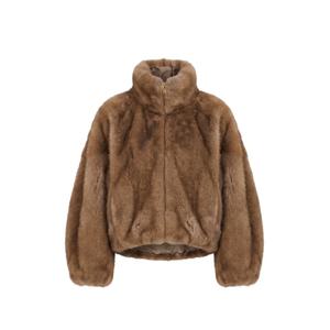 Шуба Celine из искусственного меха с воротником-воронкой