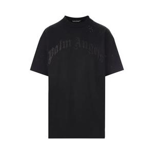 Футболки Palm Angels Glittered Logo Classic Tee «Black»