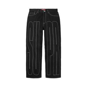 Джинсы Supreme Inset Spellout Baggy Jean 'Black'