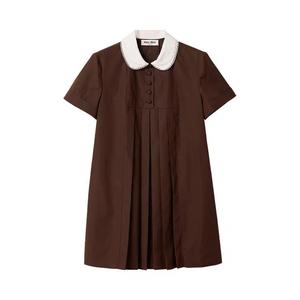 Короткие платья Miu Miu Popeline Abito 'Ebano'