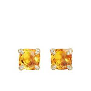 Серьги-гвоздики Chatelaine из желтого золота с бриллиантами (8 мм)