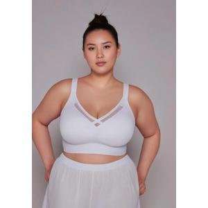 Premium Bella Plus Size Seamless Wireless Paded Push Up Bra синего цвета