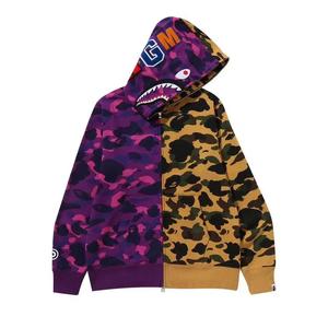 Худи BAPE Split Camo Shark Full Zip Hoodie 'Purple'