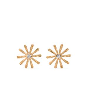Серьга-гвоздик Tiny Sunflower из желтого золота с бриллиантами