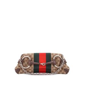 Маленькая сумка на плечо Horsebit NM Web Chain Clutch GG Canvas