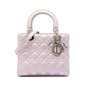 Сумка-сэтчел Pearlescent Lambskin Cannage Lady Dior среднего размера (2015 год)