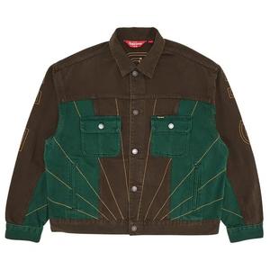 Джинсовые куртки Supreme Radial Embroidered Denim Trucker Jacket 'Brown'