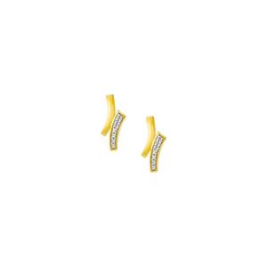 TOMEI Diamond Cut Collection Curved Line Earrings, желтое золото 916/22K