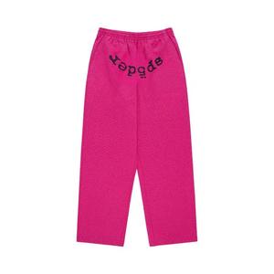 Спортивные штаны Sp5der Rhinestone OG Logo V2 Wide Leg Sweatpant 'Pink'