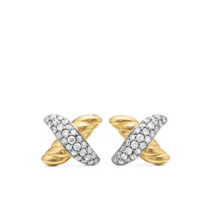 Серьги-гвоздики Petite X из желтого золота с бриллиантами (8.4 мм)