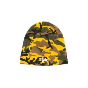 Бини Stussy Basic Camo Knit Skullcap 'Yellow Camo'