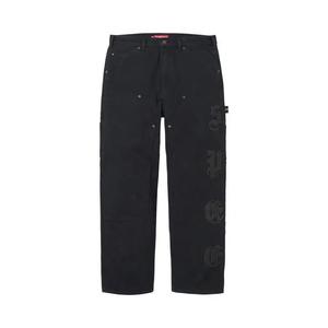 Брюки Supreme Leather Appliqué Double Knee Painter Pant 'Black'