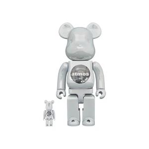 Фигурки BE@RBRICK x atmos 100% & 400% Set 'White Chrome'