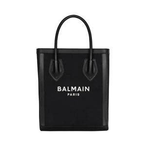 Сумки-тоут Balmain Leather Trimmed Canvas Tote Bag 'Black'