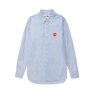 Рубашки на пуговицах Comme des Garçons PLAY x Invader Рубашка Heart Stripe 'Синий/Белая полоска'