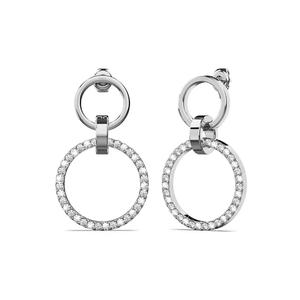 Серьги «Орбита элегантности» с кристаллами SWAROVSKI® в белом золоте
