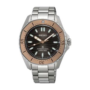 Автоматические часы Seiko Prospex Polygonal Bezel Ocean Grey & Bronze Tone с стальным браслетом, 3 дня, Diver's 300M SPB485J1