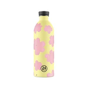 Металлическая бутылка с цветочным принтом