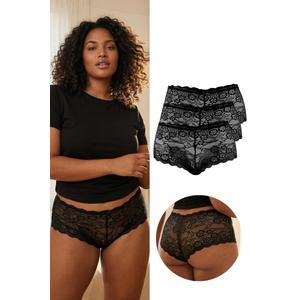 Черные кружевные трусы больших размеров, набор из 3 штук Tbbss26Cm00004